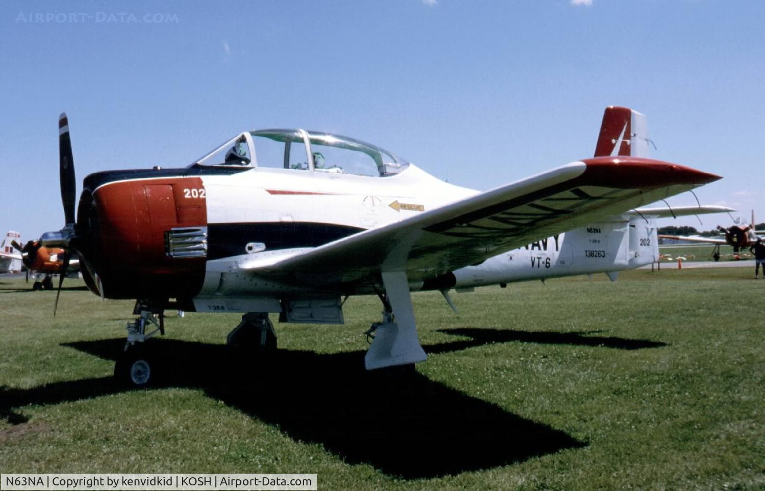 N63NA, 1955 North American T-28B C/N 138263, At Air Adventure 1993 Oshkosh.