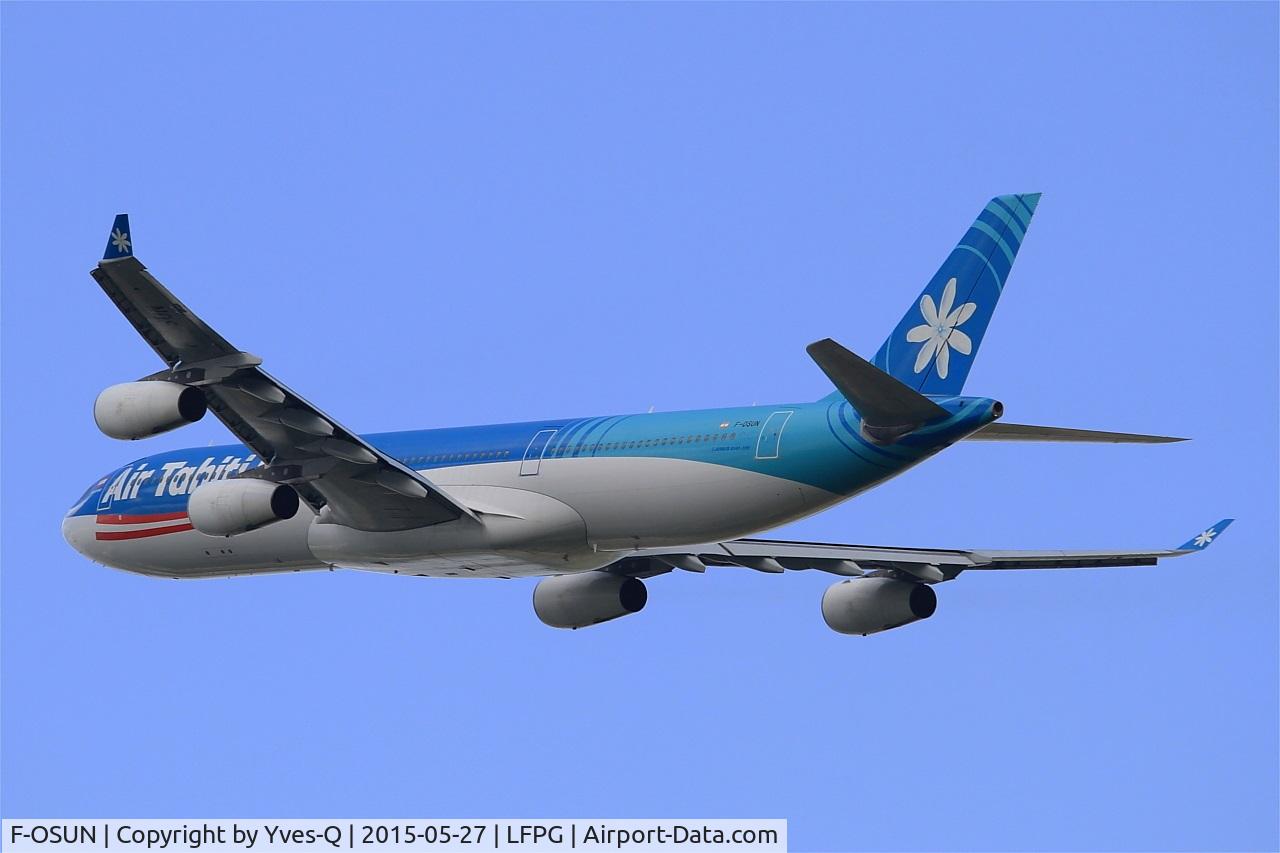 F-OSUN, 2001 Airbus A340-313 C/N 446, Airbus A340-313, Take off Rwy 27L, Roissy Charles De Gaulle Airport (LFPG-CDG)