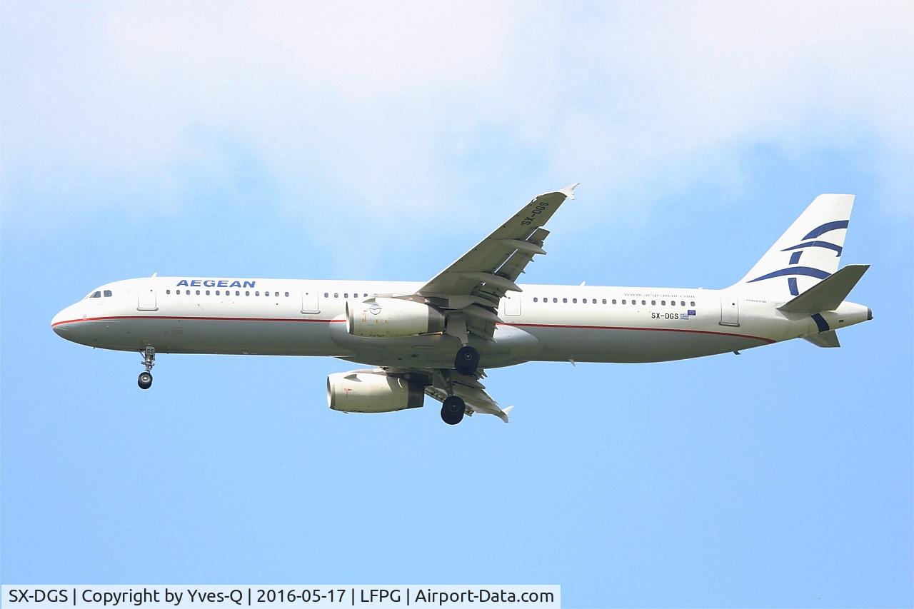 SX-DGS, 2001 Airbus A321-231 C/N 1428, Airbus A321-231, Short approach rwy 27R, Roissy Charles De Gaulle Airport (LFPG-CDG)