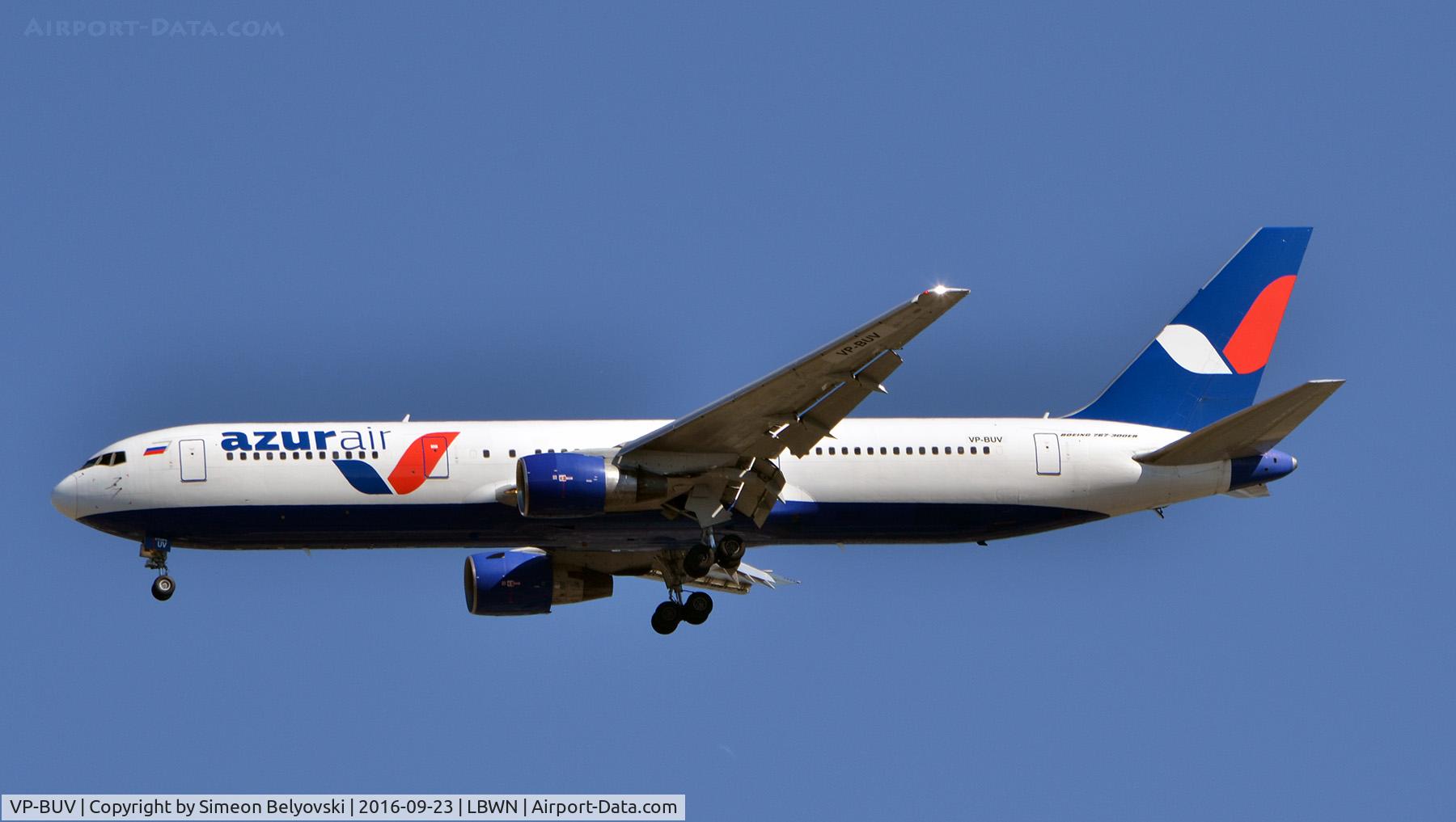 VP-BUV, 1991 Boeing 767-3Q8/ER C/N 24745/355, Landing at Varna Airport