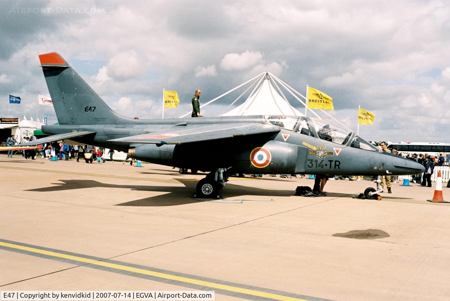 E47, Dassault-Dornier Alpha Jet E C/N E47, On static display at RIAT 2007.