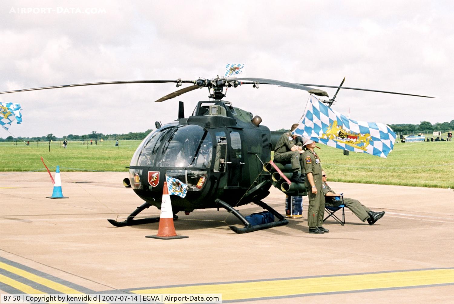 87 50, MBB Bo.105P C/N 6150, On static display at RIAT 2007.