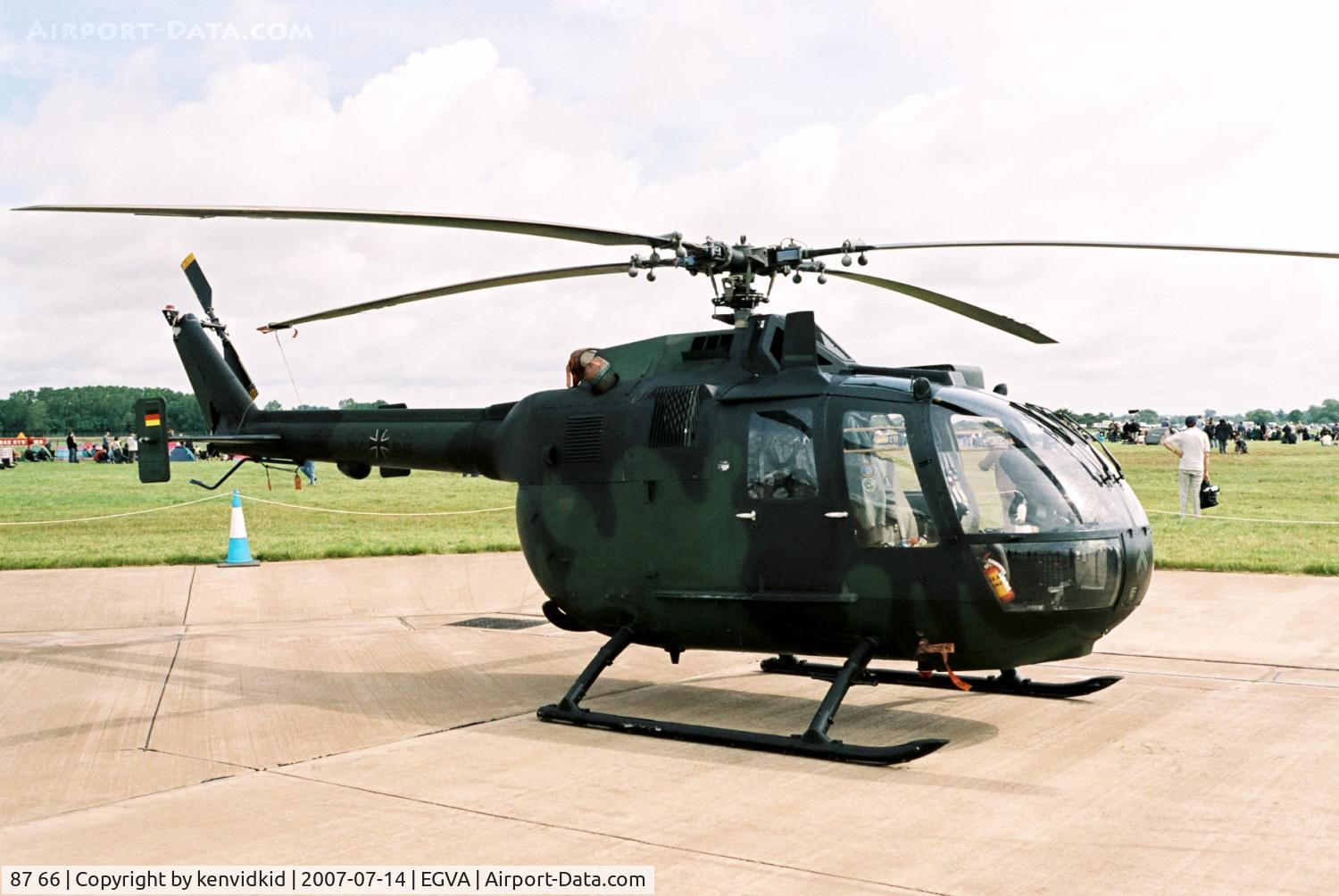 87 66, MBB Bo.105P C/N 6166, On static display at RIAT 2007.
