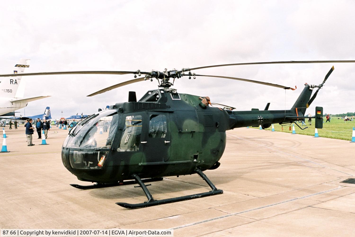 87 66, MBB Bo.105P C/N 6166, On static display at RIAT 2007.