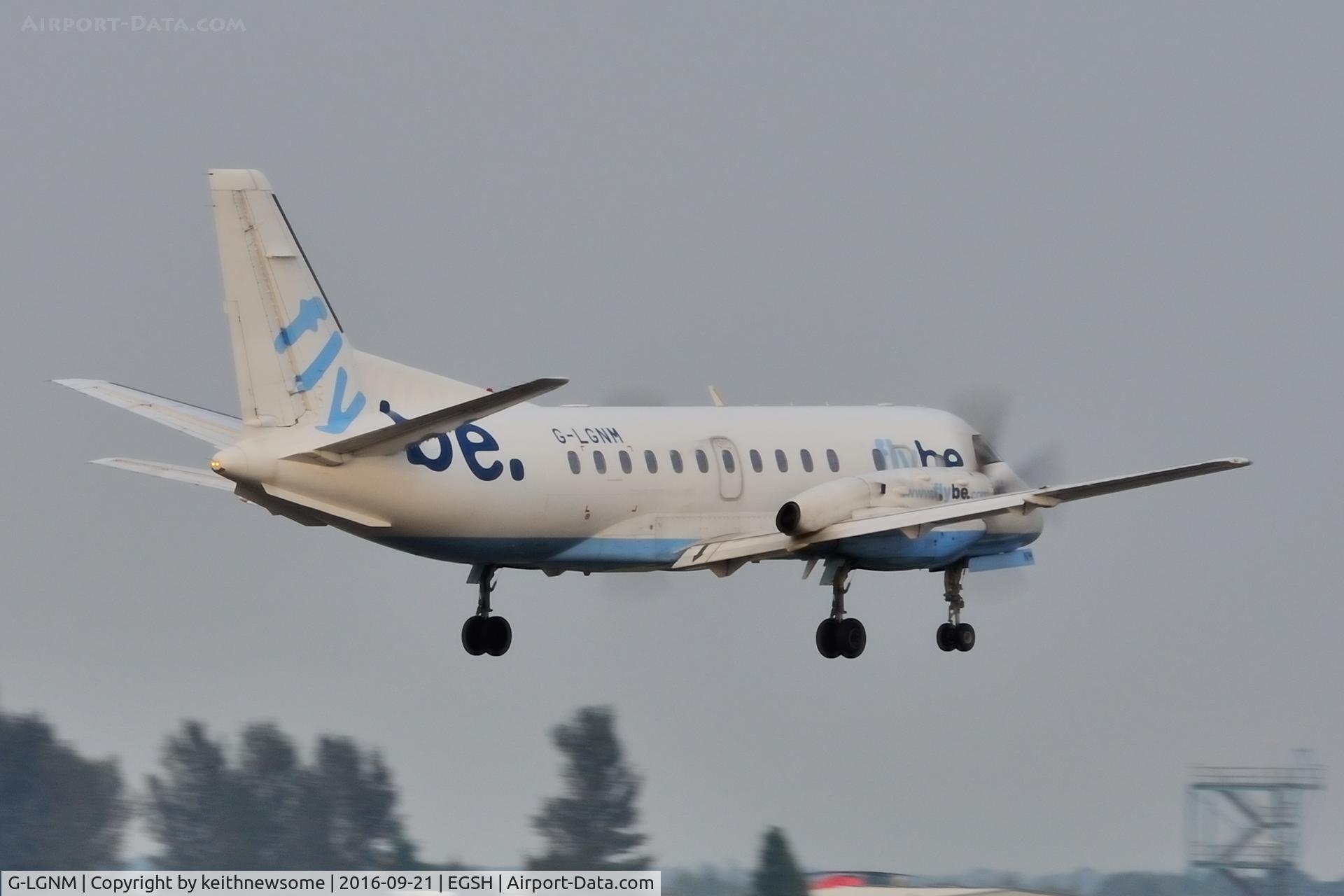 G-LGNM, 1990 Saab SF340B C/N 340B-187, Late evening landing.