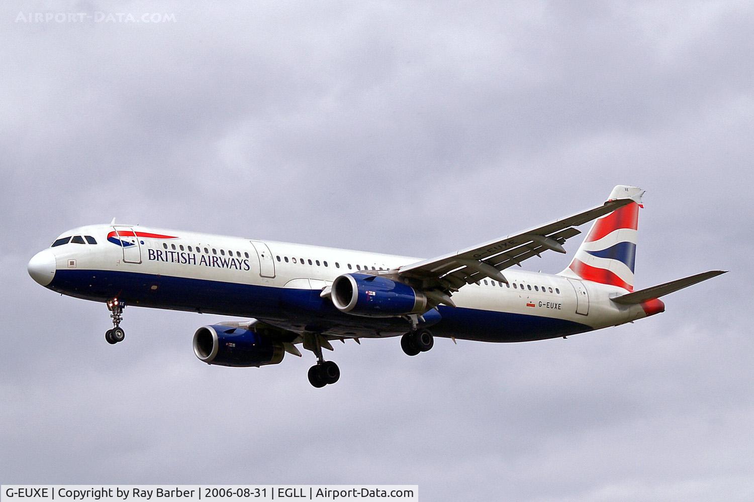 G-EUXE, 2004 Airbus A321-231 C/N 2323, Airbus A321-231 [2323] (British Airways) Heathrow~G 31/08/2006. On finals 27L.