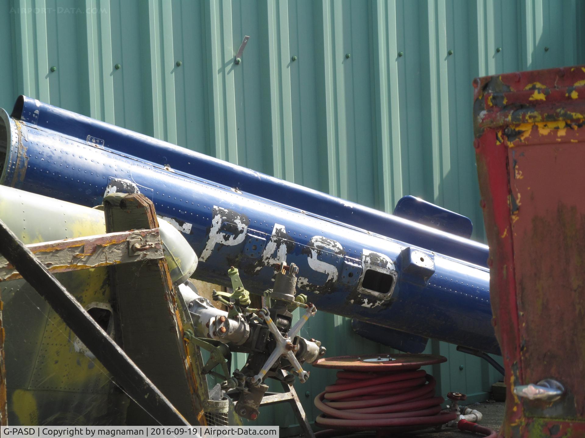 G-PASD, 1984 MBB Bo.105DBS-4 C/N S.656, not a lot left now!! behind WSM museum hangar