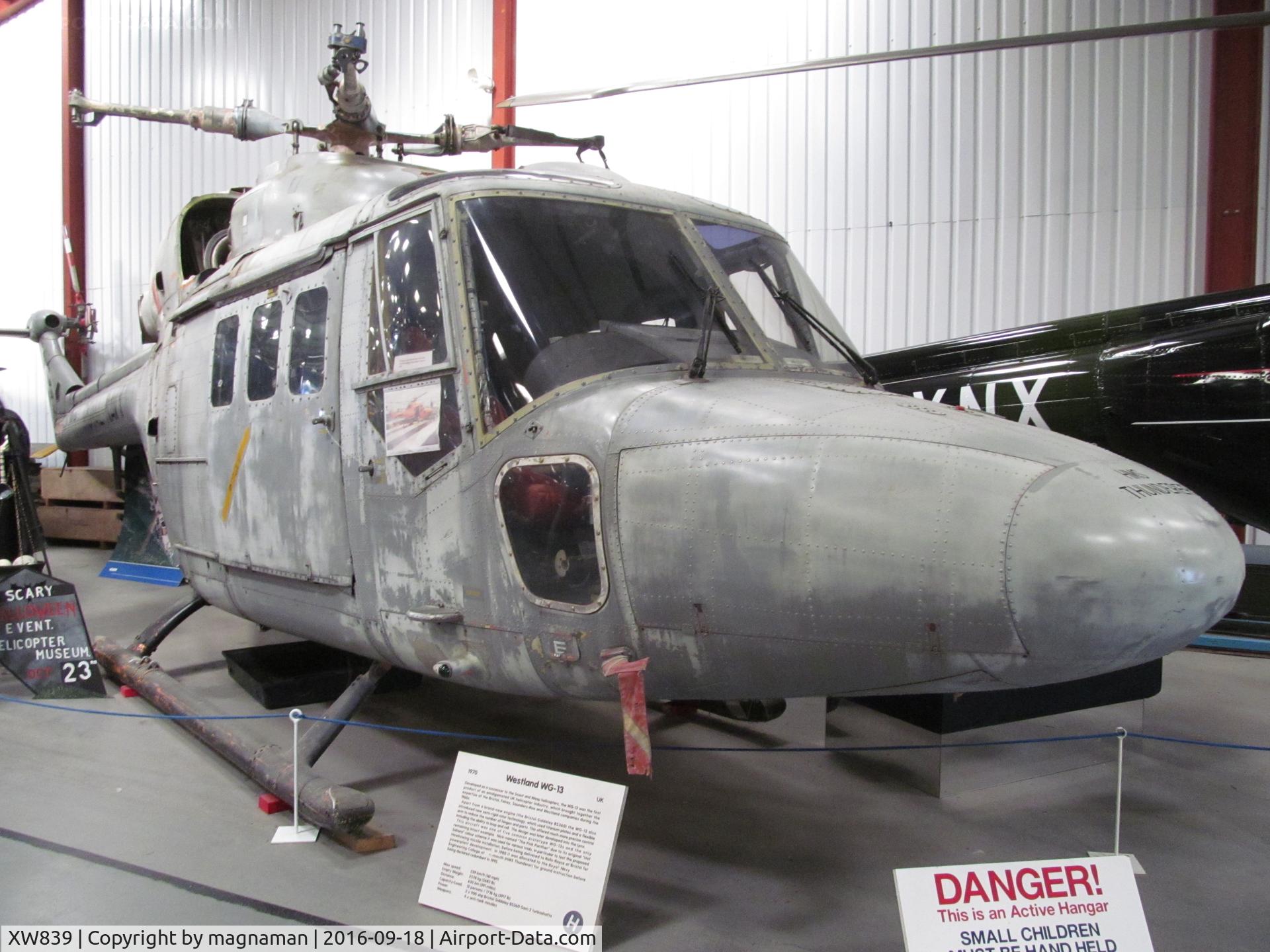 XW839, 1972 Westland Lynx C/N 09-02, in good company at museum
