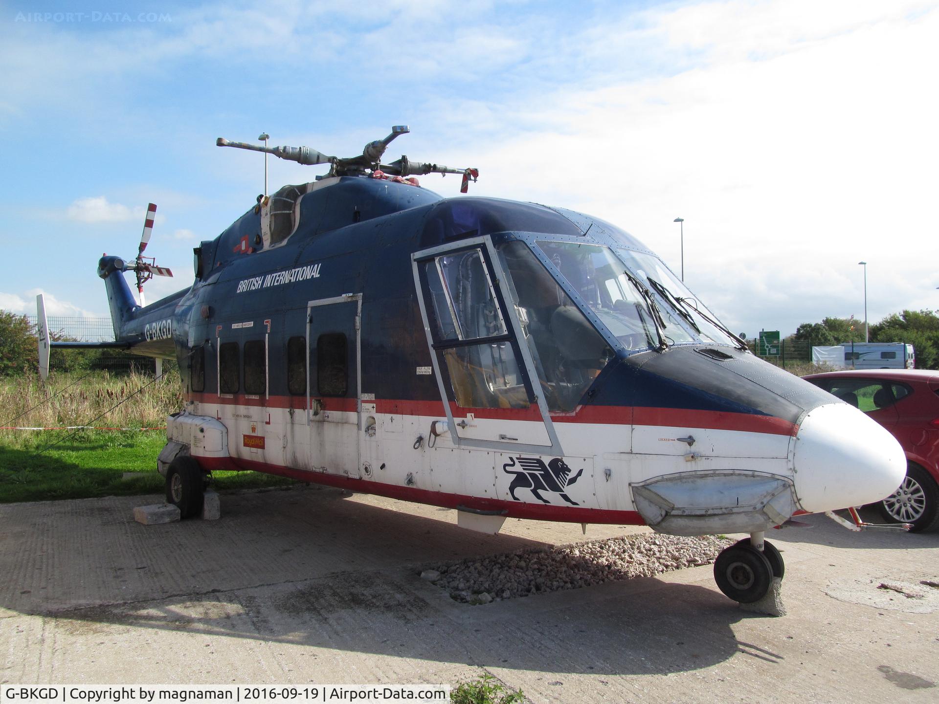 G-BKGD, 1982 Westland WG-30-100 C/N 002, museum gate guard