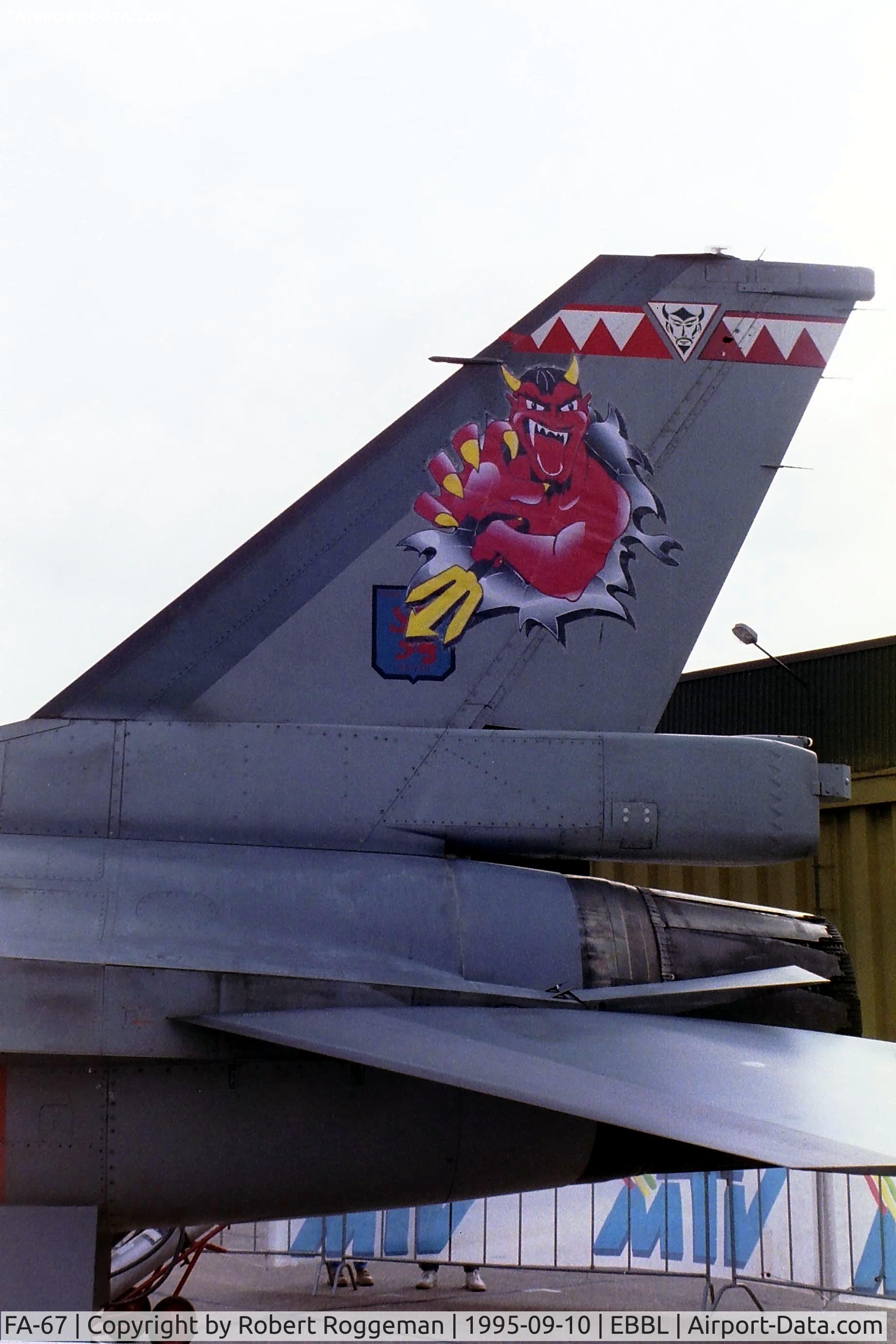 FA-67, 1980 SABCA F-16AM Fighting Falcon C/N 6H-67, F-16A.SPECIAL PAINT 23 SQN.