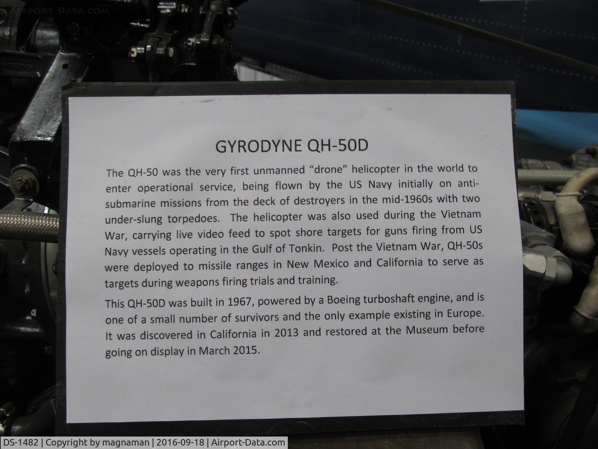 DS-1482, Gyrodyne QH-50D C/N 1482, bit of blurb