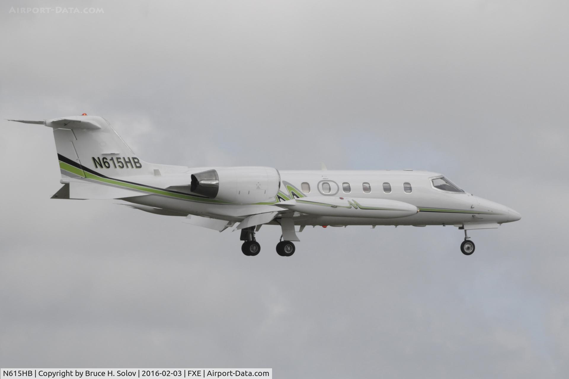 N615HB, 1981 Gates Learjet 35A C/N 444, approach to runway 9