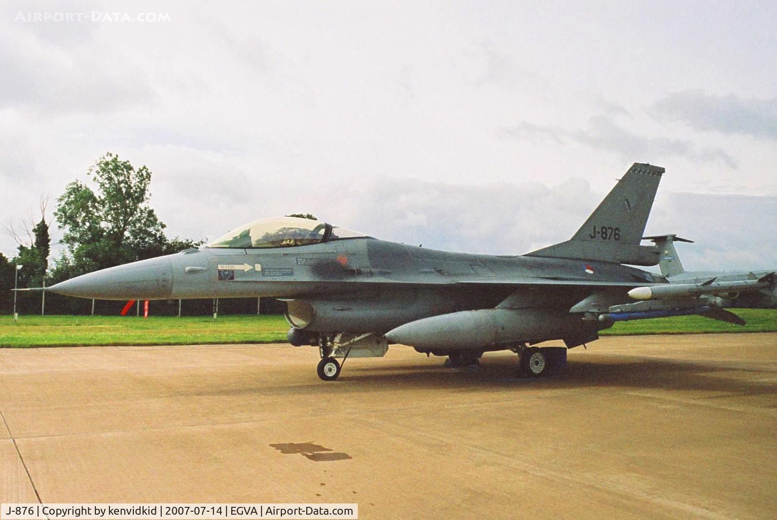 J-876, Fokker F-16AM Fighting Falcon C/N 6D-93, On static display at RIAT 2007.