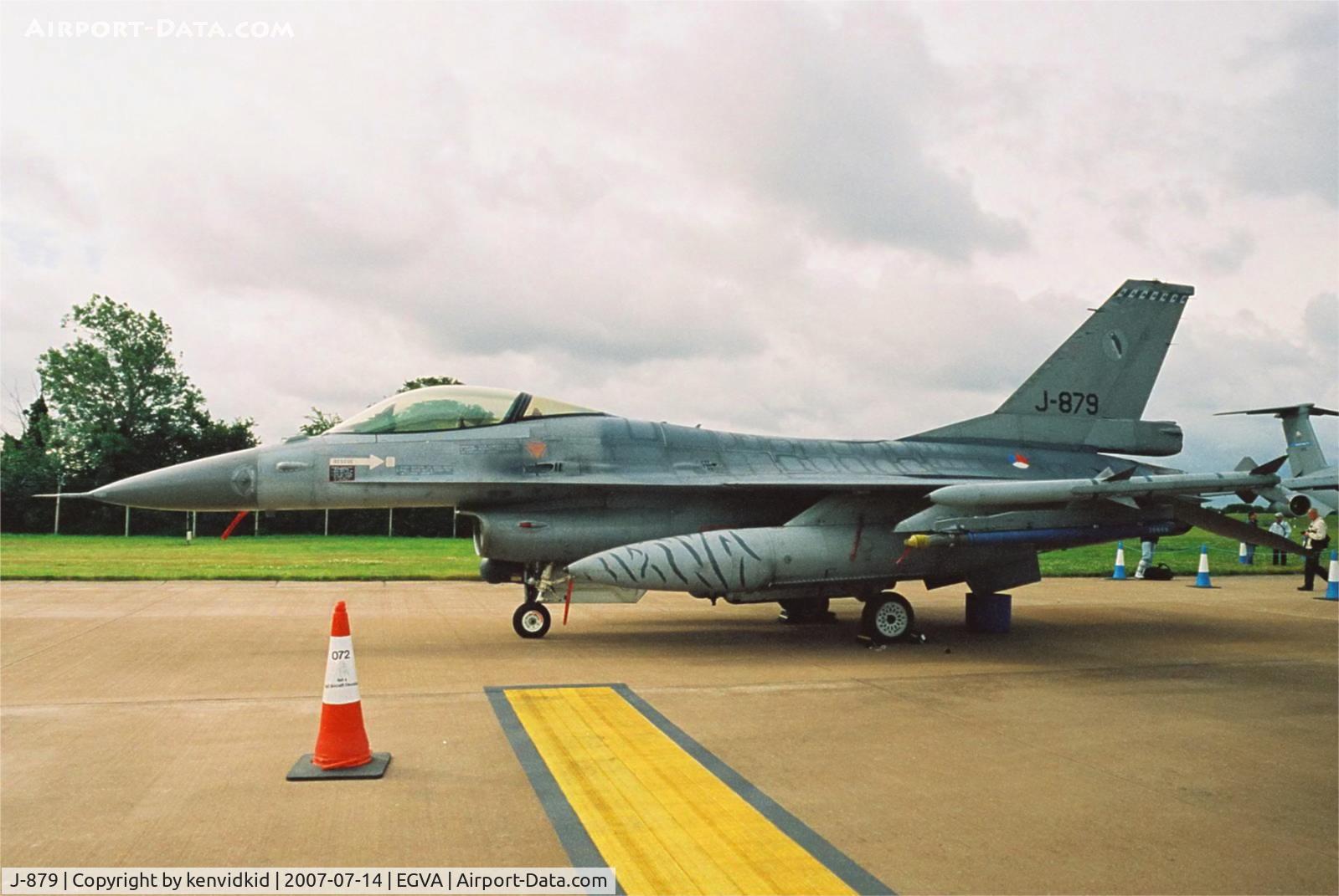 J-879, Fokker F-16A Fighting Falcon C/N 6D-96, On static display at RIAT 2007.