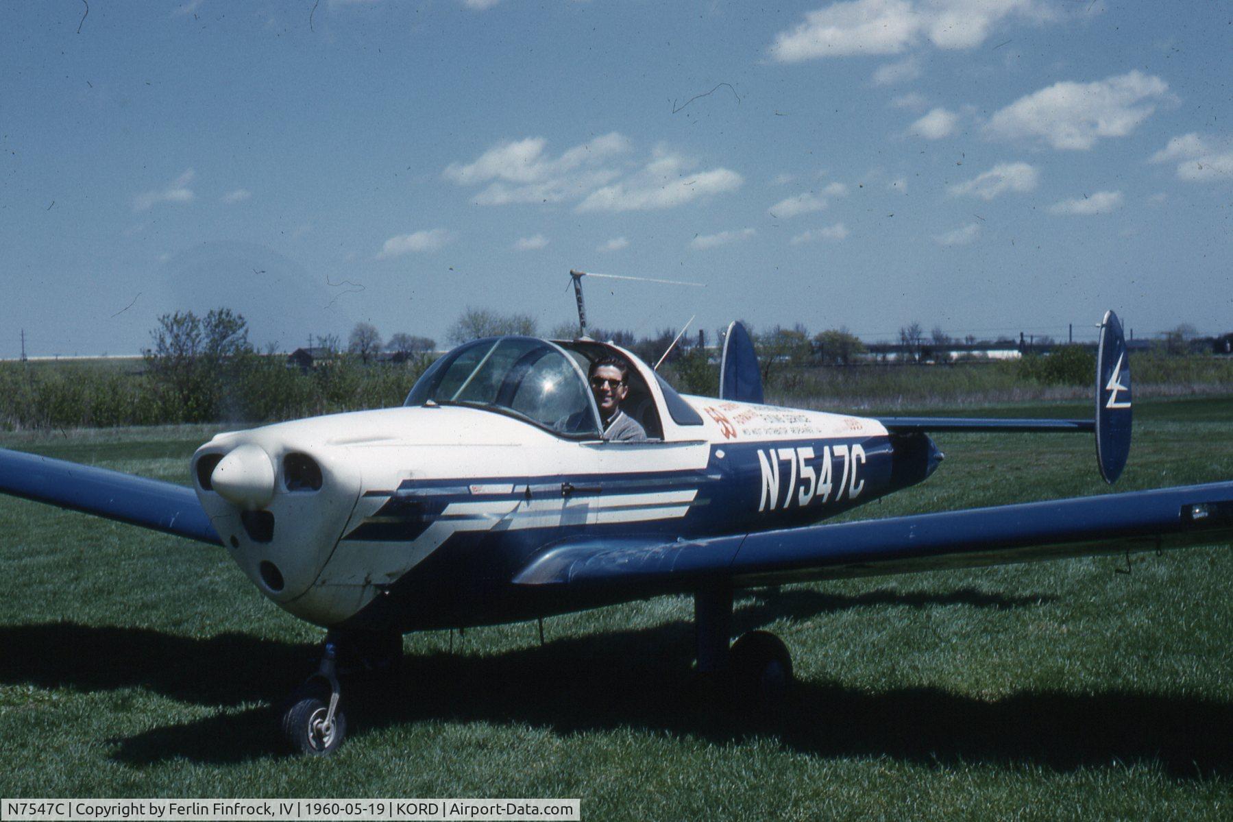 N7547C, 1958 Forney F-1 C/N 5662, Here it is.    Des Plaines, IL May 1960
