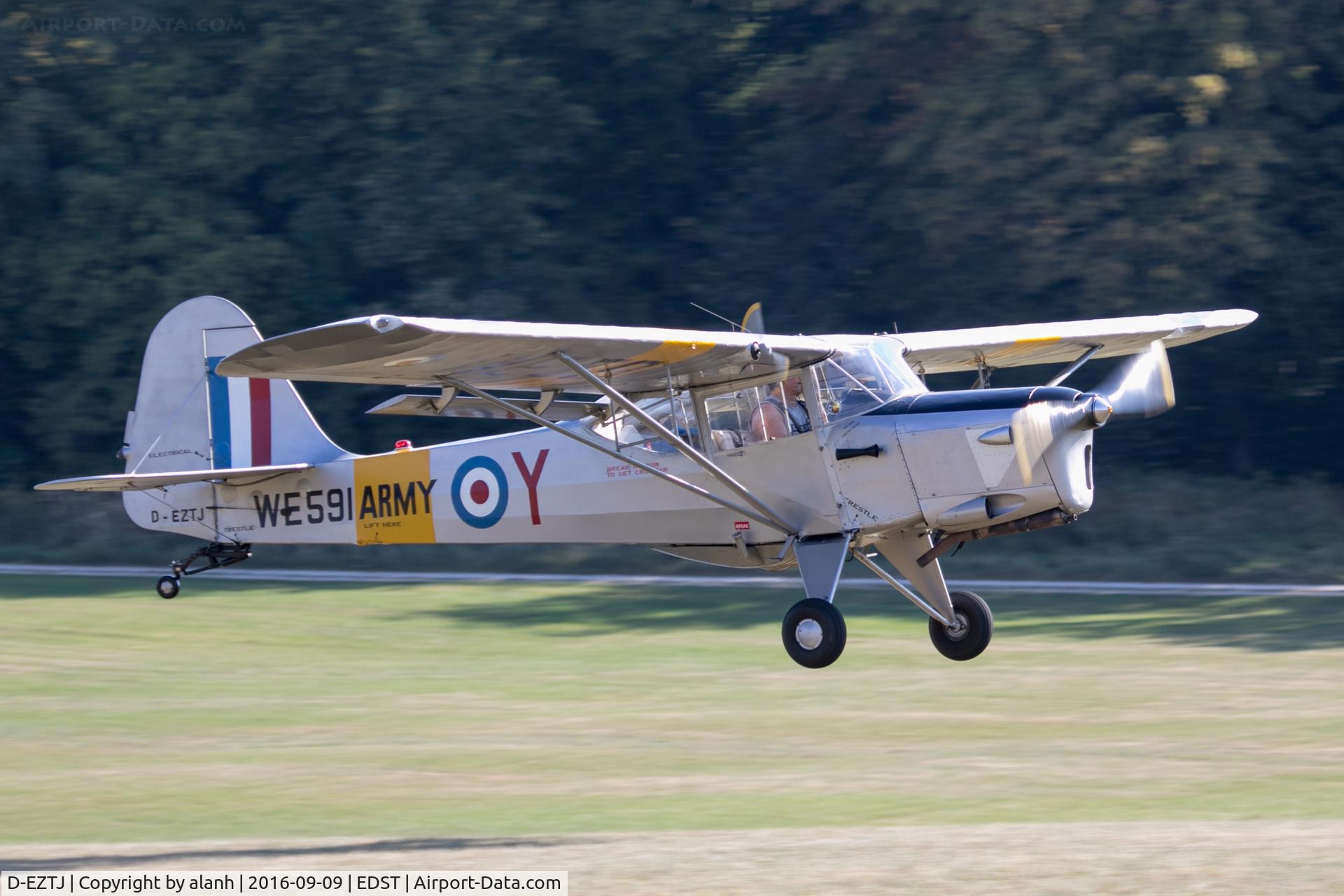 D-EZTJ, 1962 Beagle A-61 Terrier 2 C/N B.604, Arriving at the 2016 Hahnweide Oldtimer Fliegertreffen