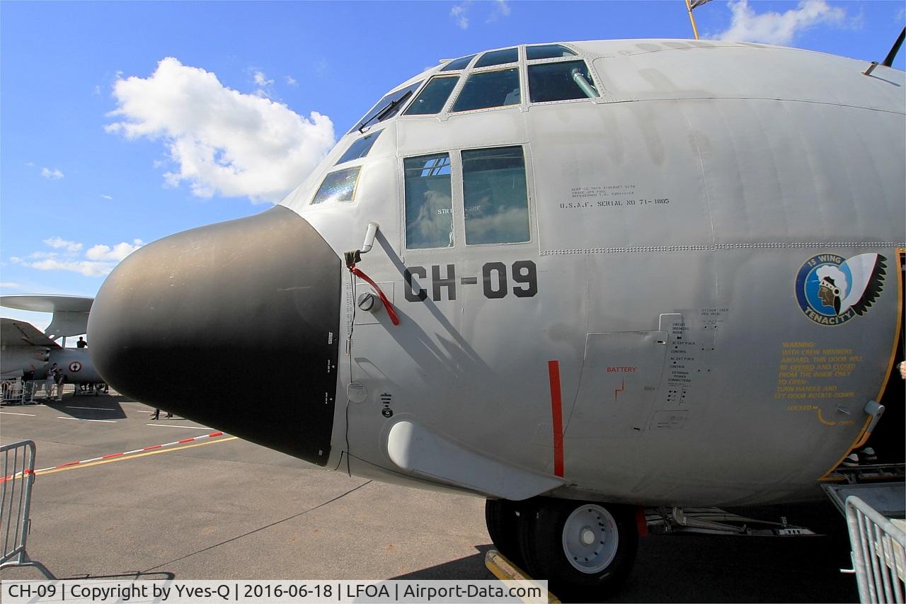 CH-09, 1973 Lockheed C-130H Hercules C/N 382-4479, Belgian Air Force Lockheed C-130H Hercules, Static display, Avord Air Base 702 (LFOA) Open day 2016