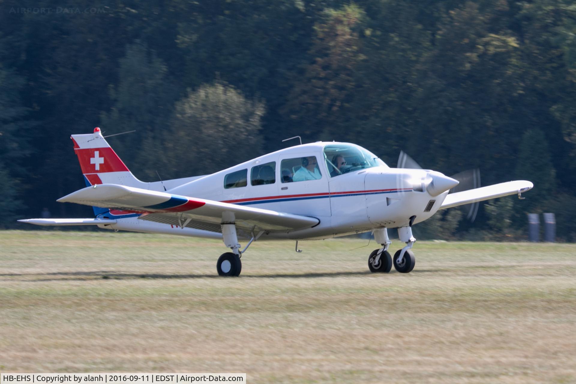 HB-EHS, 1973 Beech C23 Sundowner 180 Sundowner 180 C/N M-1451, Departing the 2016 Hahnweide Oldtimer Fliegertreffen