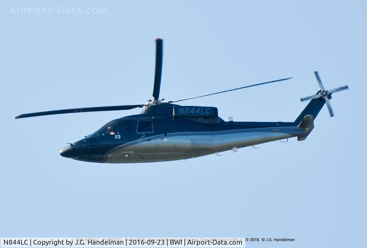 N844LC, 1987 Sikorsky S-76B C/N 760332, Long range shot over flying airport.