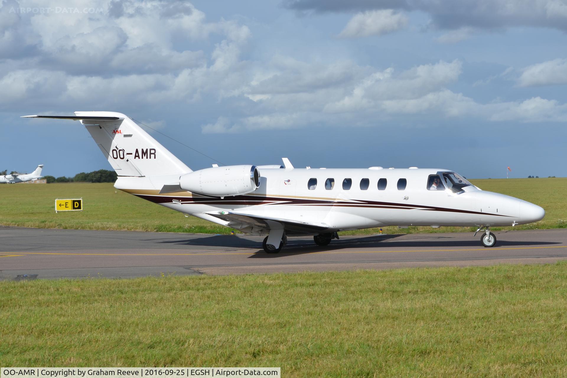 OO-AMR, 2012 Cessna 525A Citation CJ2+ C/N 525A-0495, Departing from Norwich.