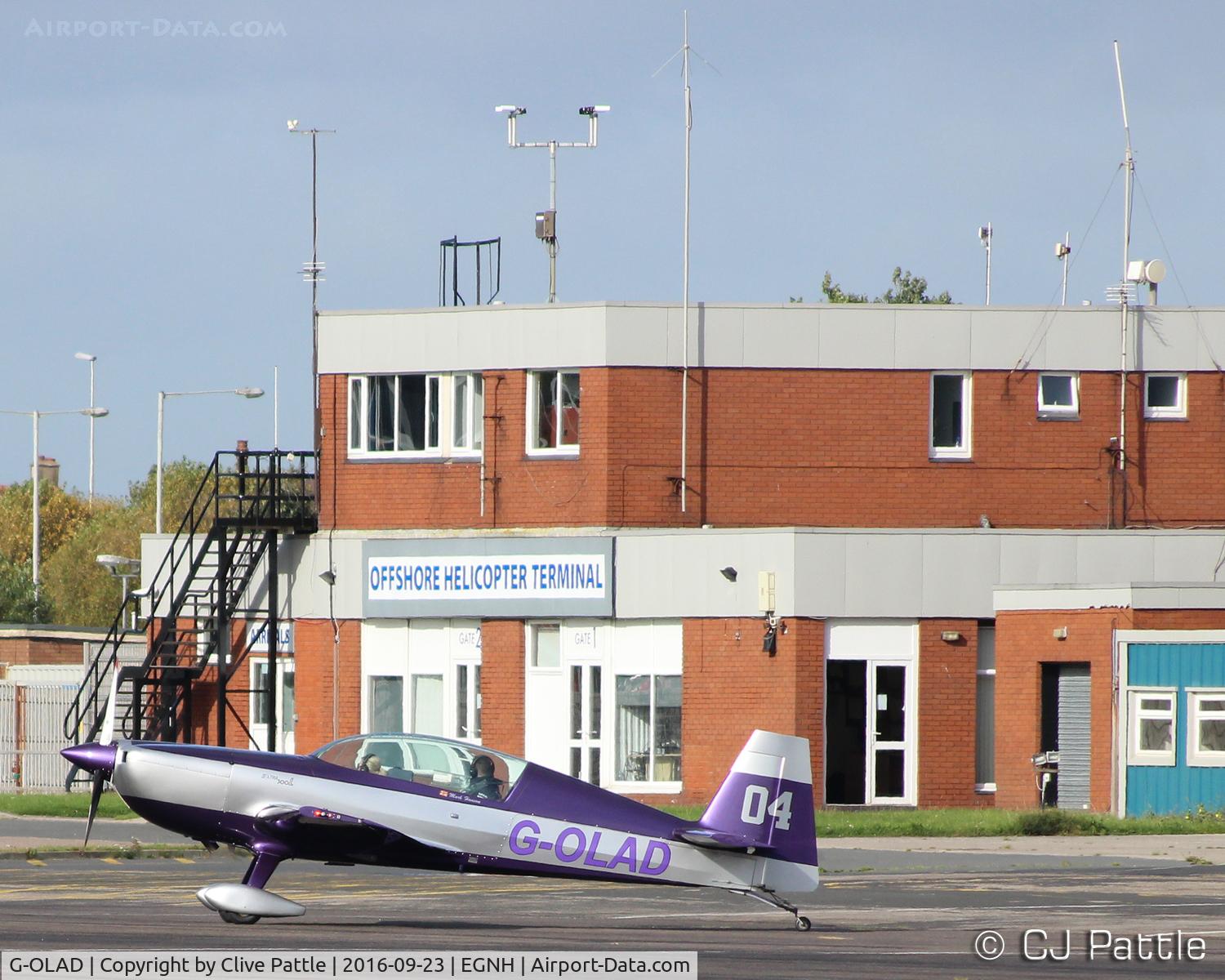 G-OLAD, 2007 Extra EA-300L C/N 1270, Taxy out at Blackpool EGNH