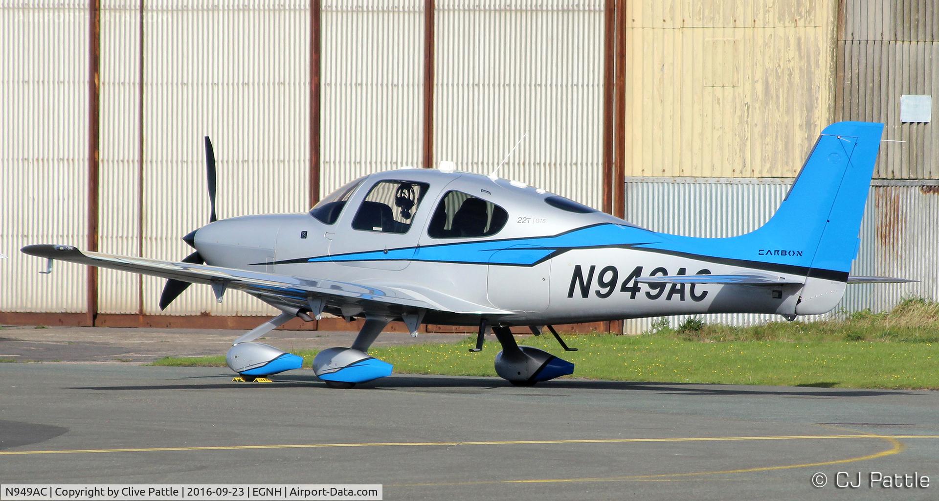 N949AC, 2014 Cirrus SR22T C/N 0833, At Blackpool EGNH