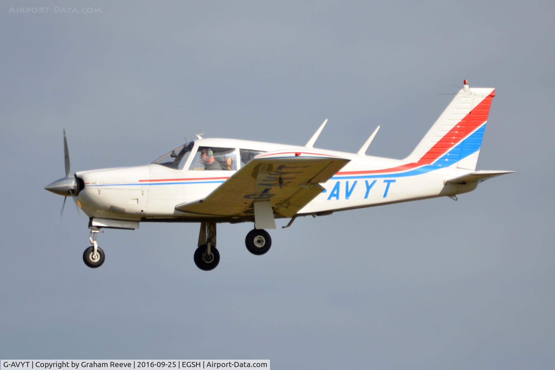 G-AVYT, 1968 Piper PA-28R-180 Cherokee Arrow C/N 28R-30472, Landing at Norwich.