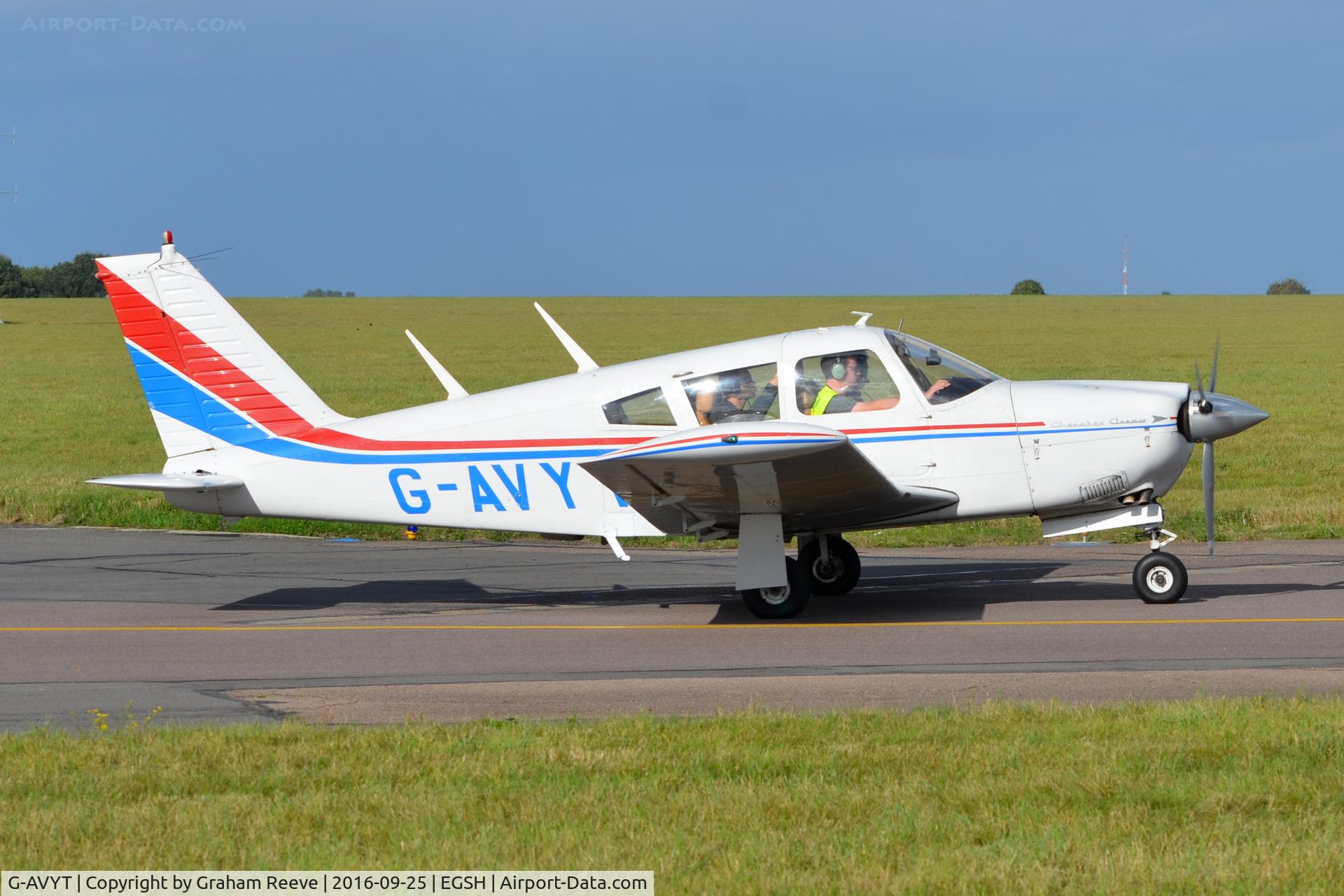 G-AVYT, 1968 Piper PA-28R-180 Cherokee Arrow C/N 28R-30472, Departing from Norwich.