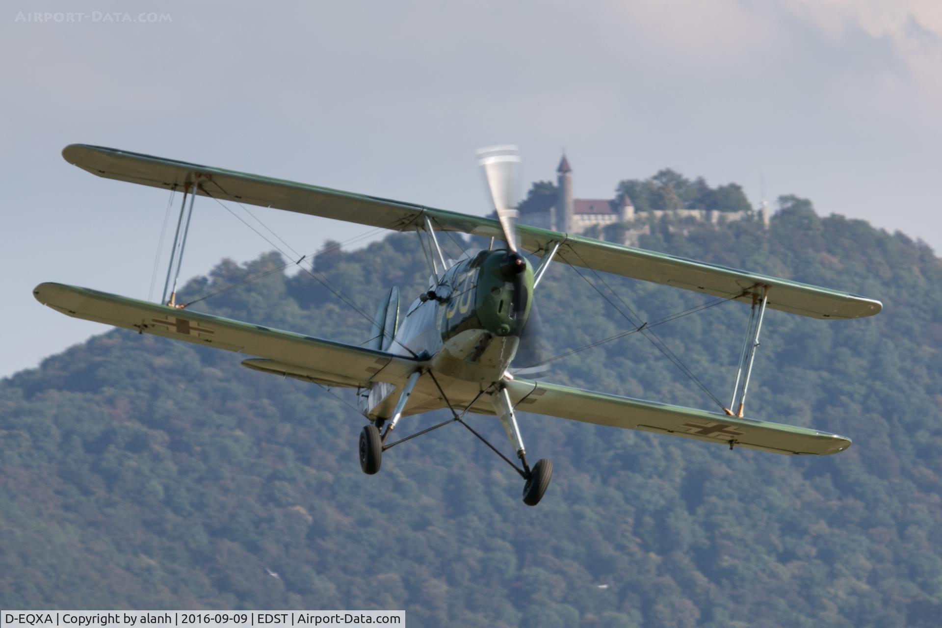 D-EQXA, 1950 CASA 1-131E Jungmann C/N 1052, On finals for arrival at the 2016 Hahnweide Oldtimer Fliegertreffen