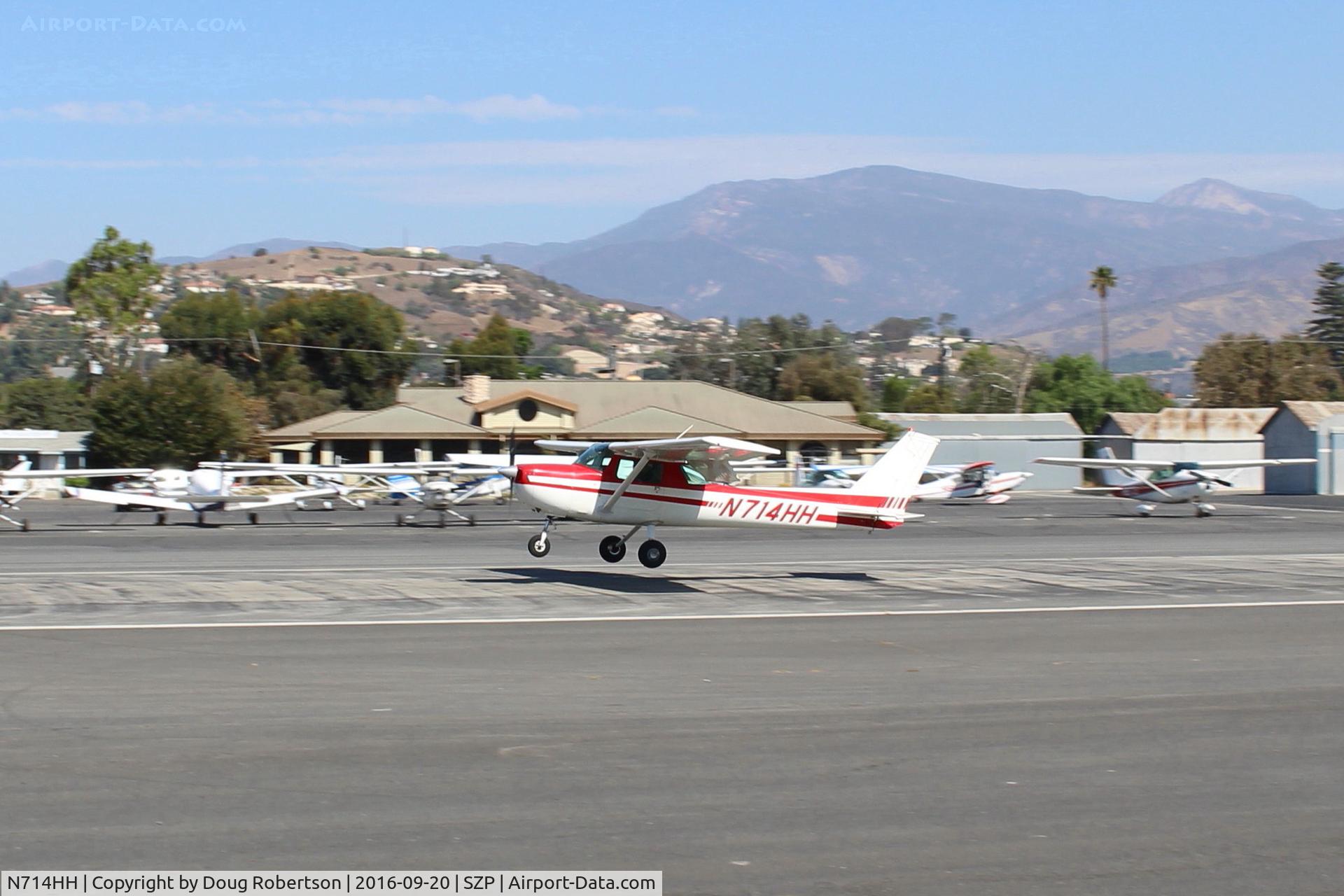 N714HH, 1977 Cessna 150M C/N 15079185, 1977 Cessna 150M, Continental O-200 100 HP, landing Rwy 22