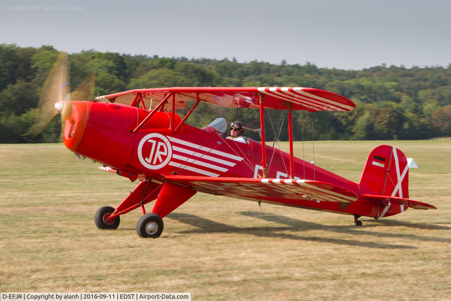 D-EFJR, 1954 CASA 1-131E Jungmann C/N 2072, Taxying for departure at the 2016 Hahnweide Oldtimer Fliegertreffen