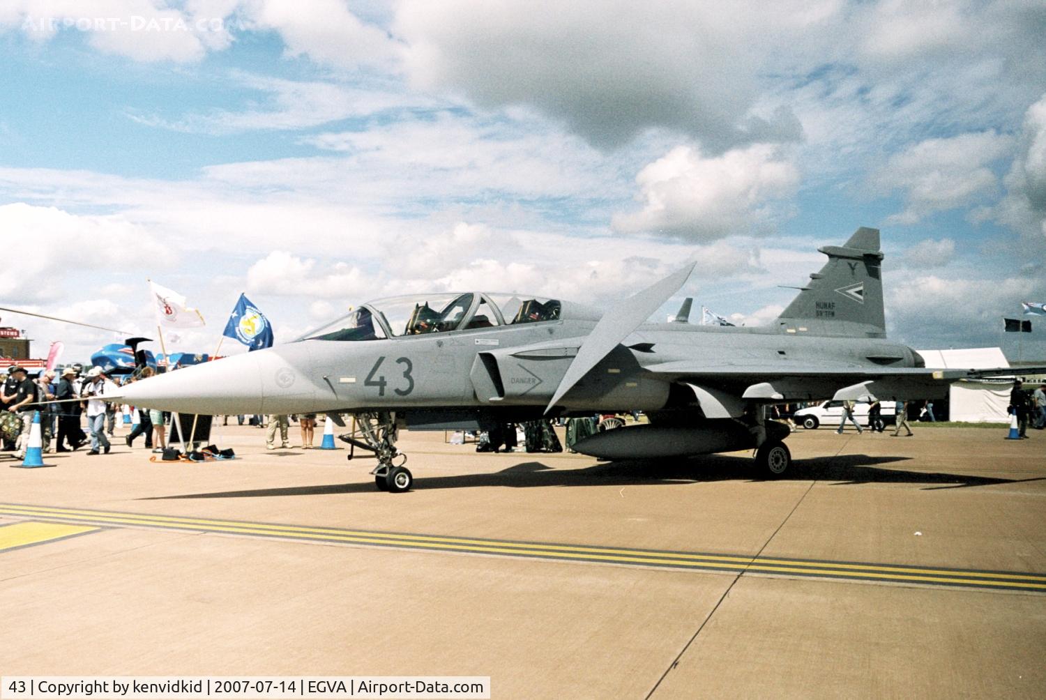 43, Saab JAS-39D Gripen C/N 39852, On static display at 2007 RIAT.