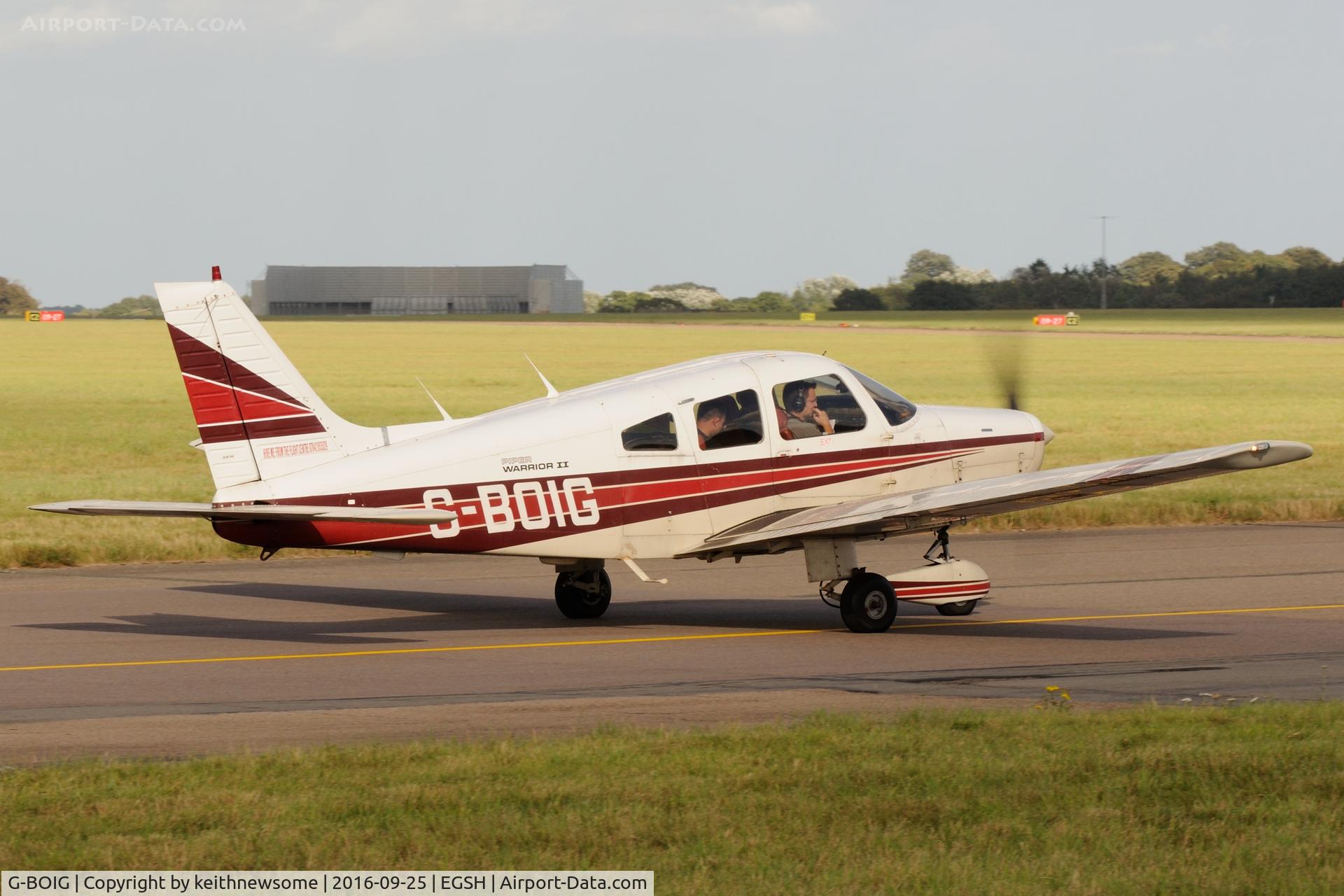 G-BOIG, 1985 Piper PA-28-161 Cherokee Warrior II C/N 28-8516027, Nice Visitor.