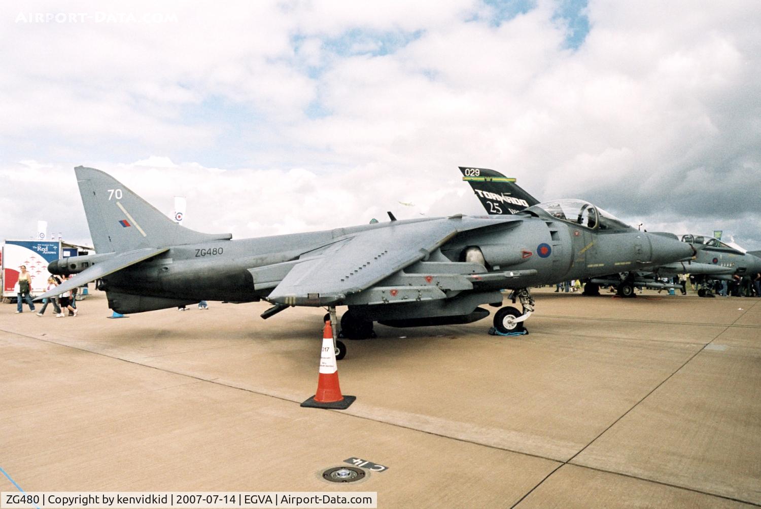 ZG480, British Aerospace Harrier GR.7 C/N P70, On static display at 2007 RIAT.