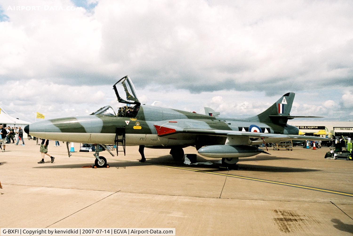 G-BXFI, 1955 Hawker Hunter T.7 C/N 41H-670818, On static display at 2007 RIAT.
