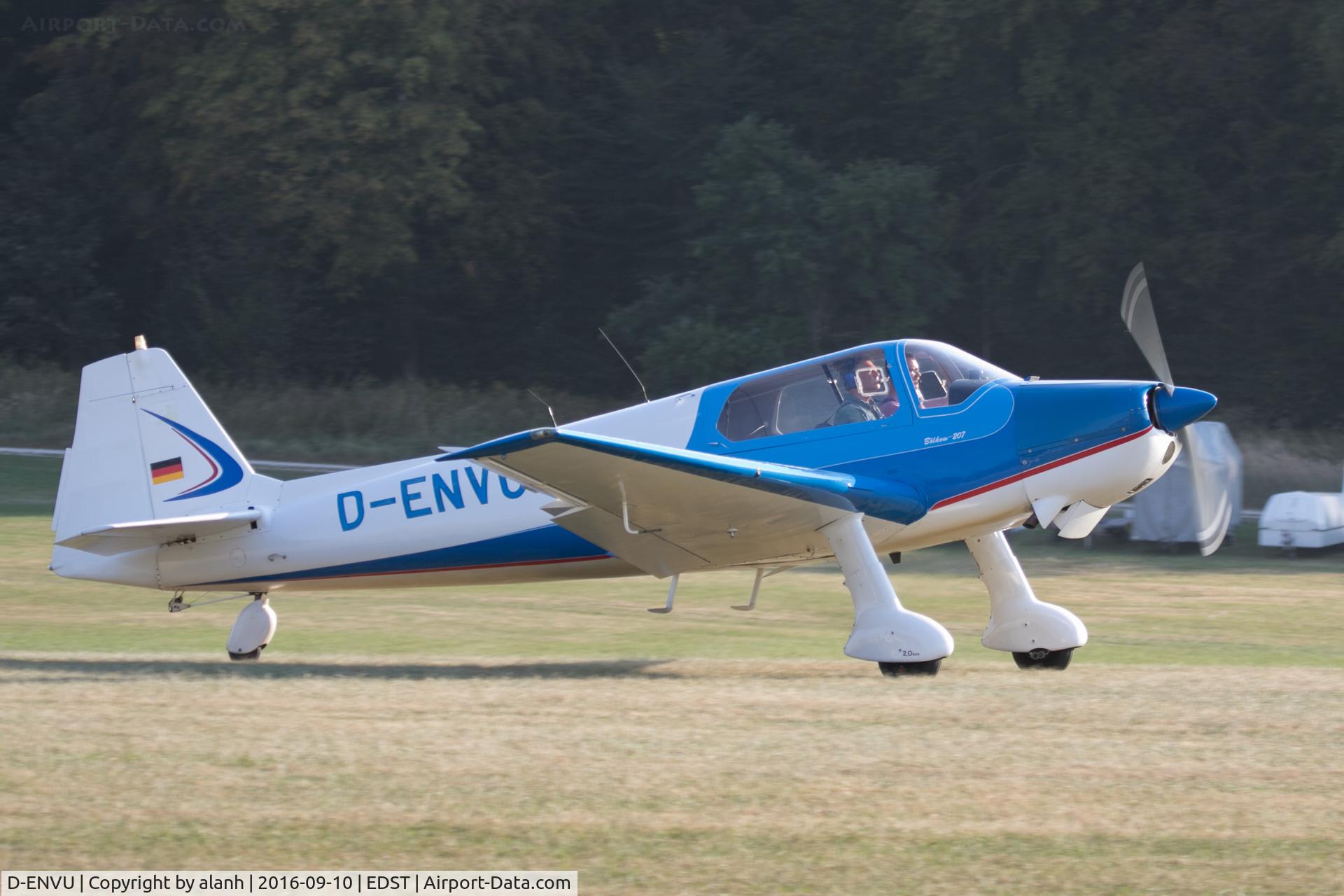 D-ENVU, Bolkow Bo-207 C/N 285, Departing the 2016 Hahnweide Oldtimer Fliegertreffen