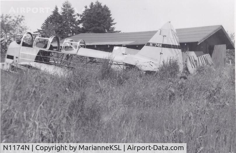 N1174N, 1943 Fairchild (Fleet) PT-26A Cornell II C/N FZ221, 1960 at 10172 Canyon Rd, Puyallup, WA
We moved in May 1967 and I do not know what became of the aircraft with the next owner.