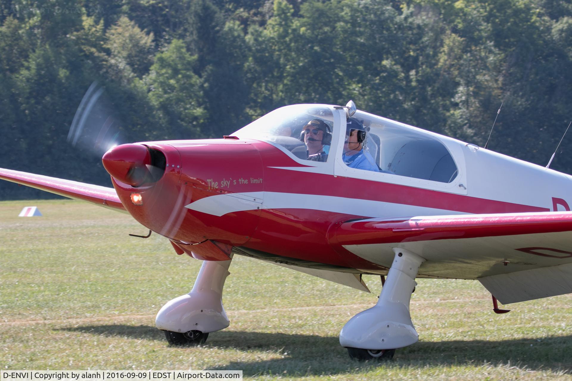 D-ENVI, 1963 Bolkow Bo-207 C/N 283, Taxying in after arrival at the 2016 Hahnweide Oldtimer Fliegertreffen