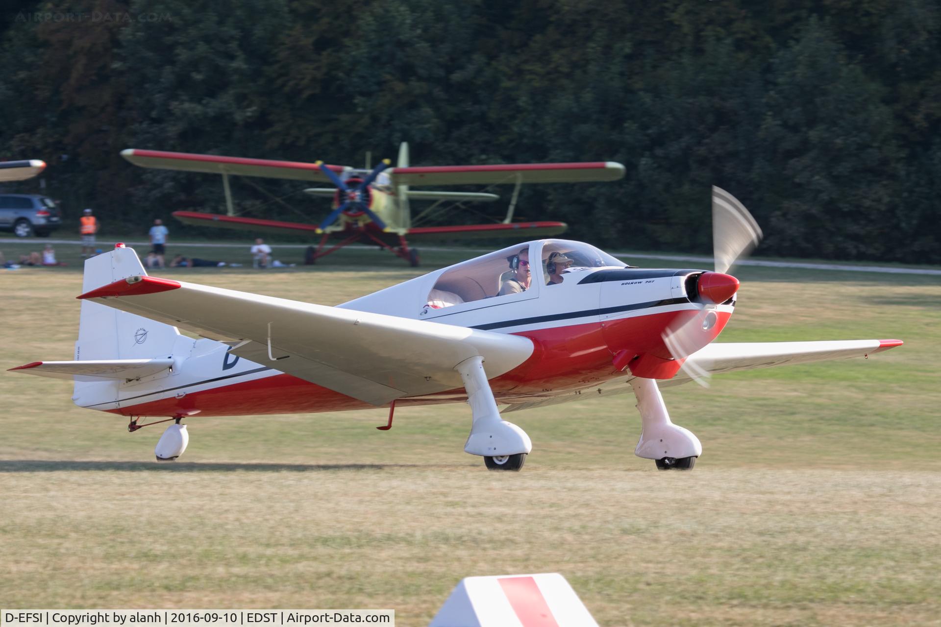 D-EFSI, 1961 Bolkow Bo-207 C/N 213, Arriving at the 2016 Hahnweide Oldtimer Fliegertreffen