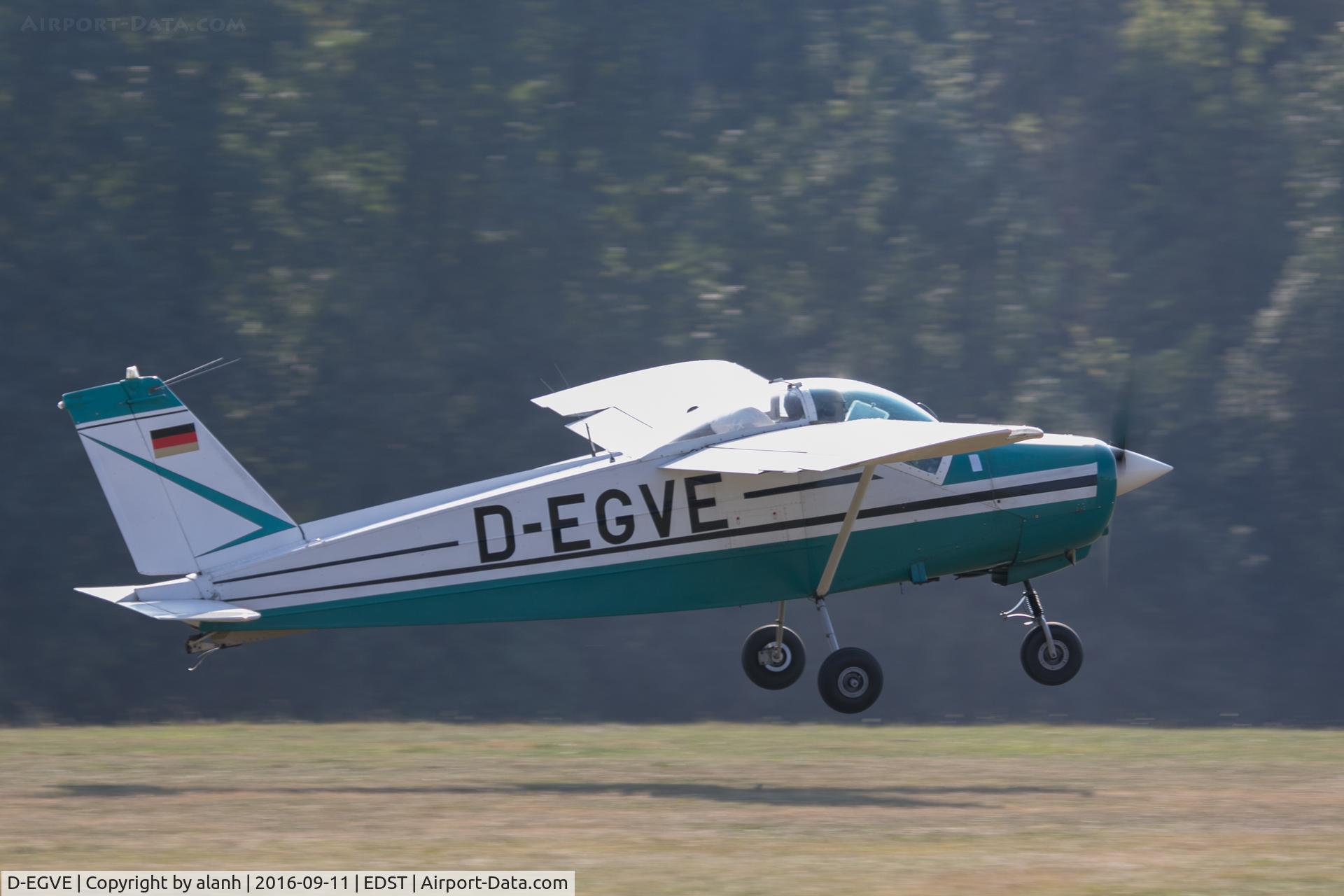 D-EGVE, 1967 Bolkow Bo-208C Junior C/N 661, Departing the 2016 Hahnweide Oldtimer Fliegertreffen