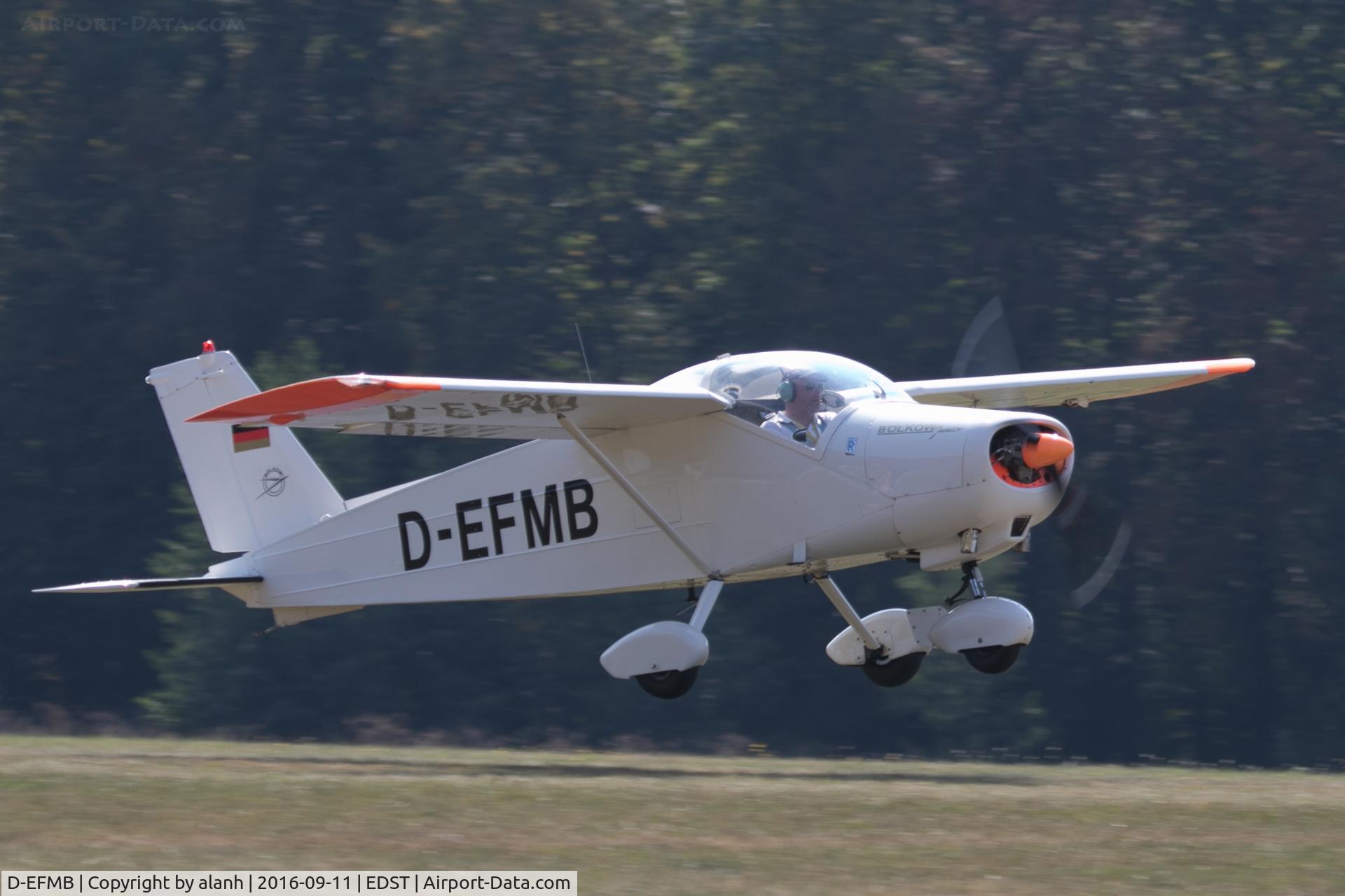 D-EFMB, 1966 Bolkow Bo-208C Junior C/N 632, Departing the 2016 Hahnweide Oldtimer Fliegertreffen