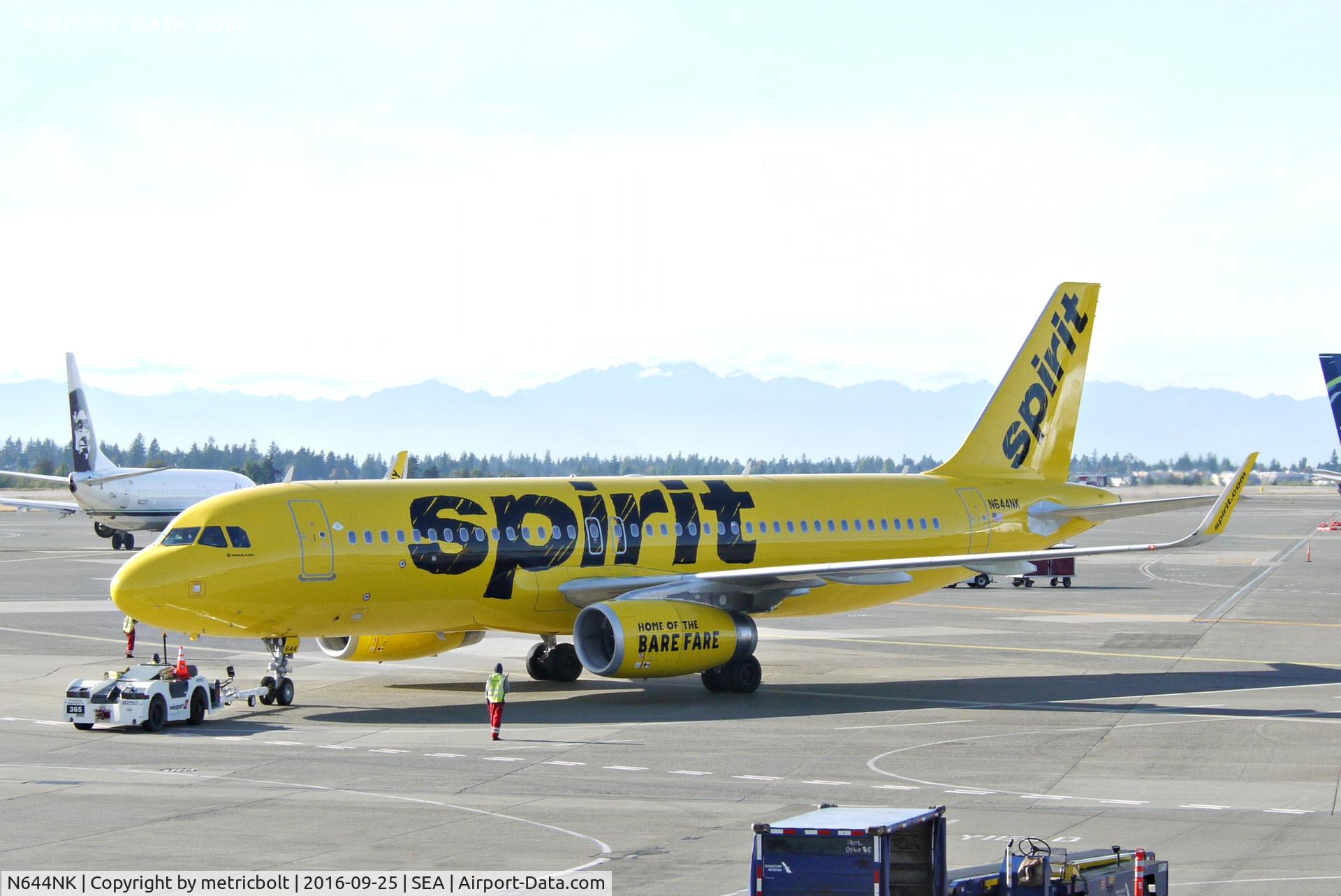 N644NK, 2016 Airbus A320-233 C/N 7156, Departure from Seatac