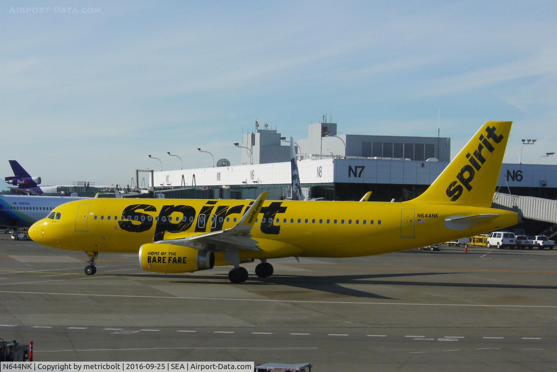 N644NK, 2016 Airbus A320-233 C/N 7156, Departure from Seatac