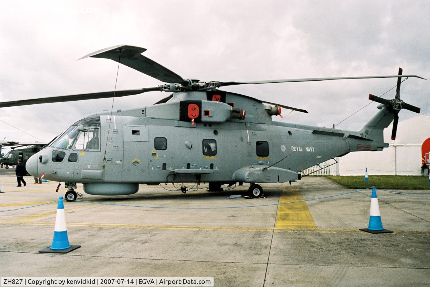 ZH827, 1998 AgustaWestland EH-101 Merlin HM.2 C/N 50037/RN07/MCSP20, On static display at 2007 RIAT.