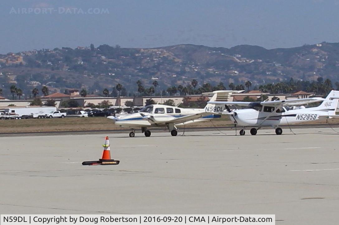 N59DL, 1979 Beech 76 Duchess C/N ME-143, 1979 Beech 76 DUCHESS, two Lycoming O&VO-360 180 Hp each, Counter-rotating props, retractable gear, T-tail twin engine trainer, 437 built between 1978 & 1982. 191 mph max.