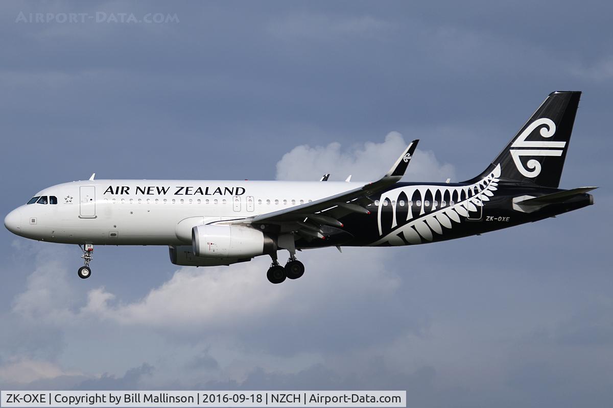 ZK-OXE, 2014 Airbus A320-232 C/N 5993, as NZ527 from AKL
