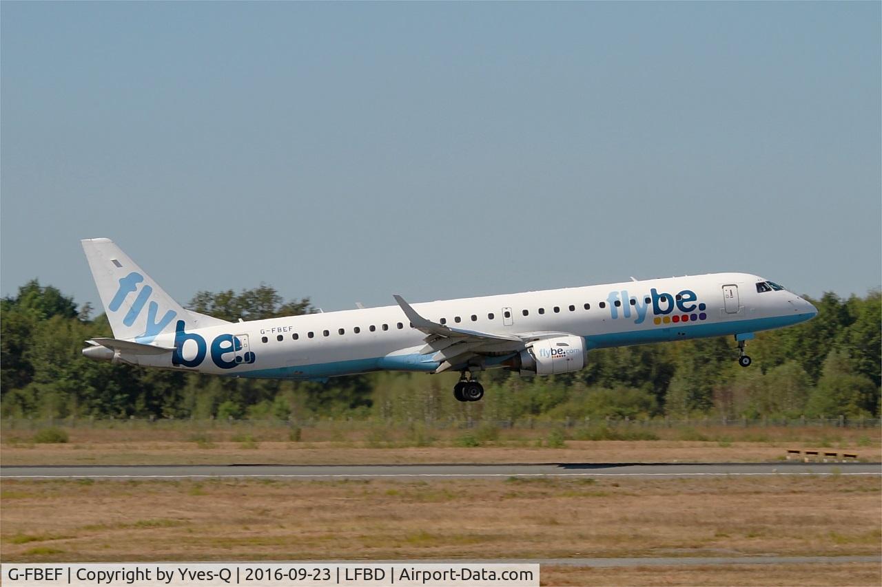 G-FBEF, 2007 Embraer 195LR (ERJ-190-200LR) C/N 19000104, Embraer ERJ-195LR, On final rwy 05, Bordeaux Mérignac airport (LFBD-BOD)