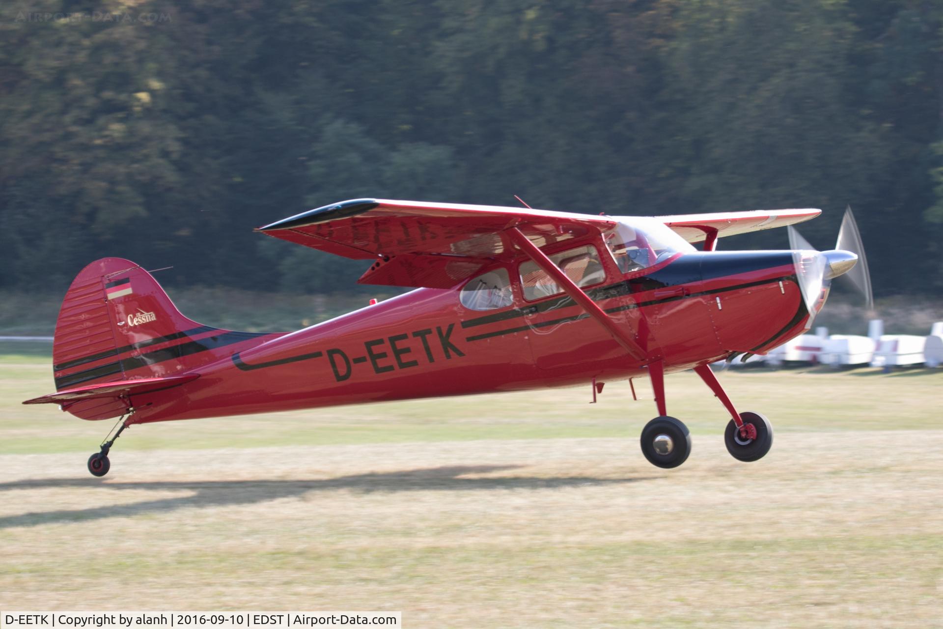 D-EETK, 1952 Cessna 170B C/N 25390, Landing at the 2016 Hahnweide Oldtimer Fliegertreffen