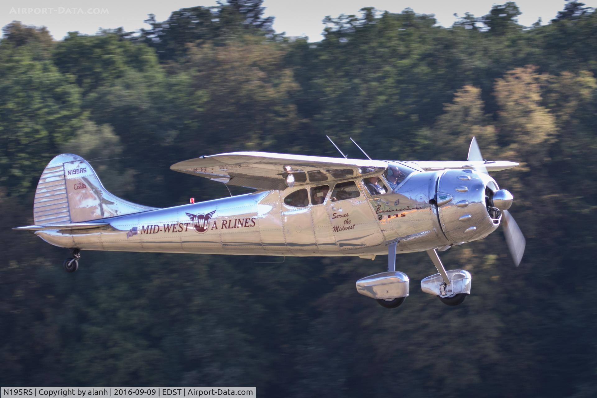 N195RS, 1950 Cessna 195A C/N 7594, Arriving at the 2016 Hahnweide Oldtimer Fliegertreffen