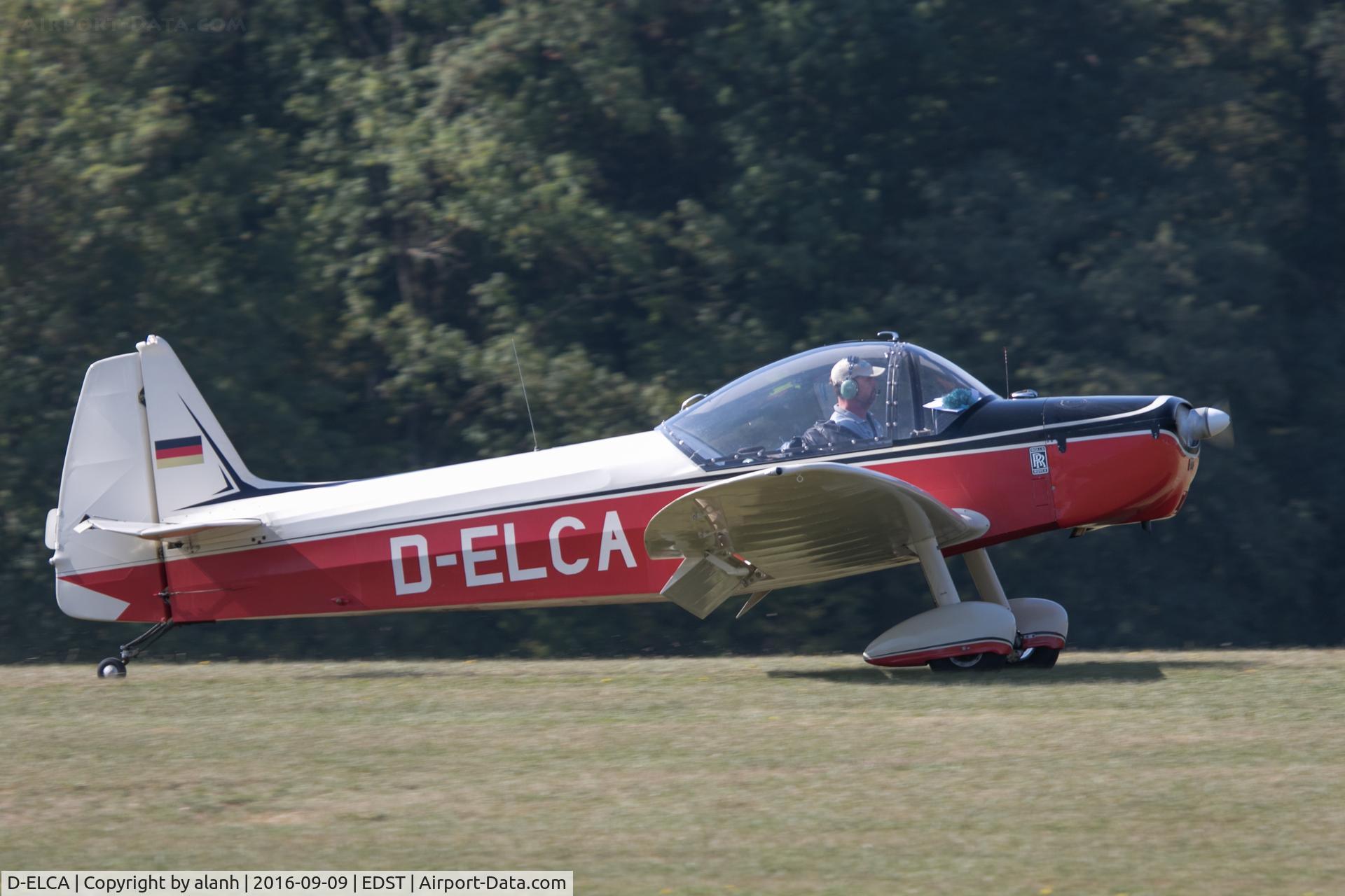 D-ELCA, 1967 Binder CP-301S Smaragd C/N AB.434, Rolling out on arrival at the 2016 Hahnweide Oldtimer Fliegertreffen